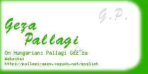 geza pallagi business card